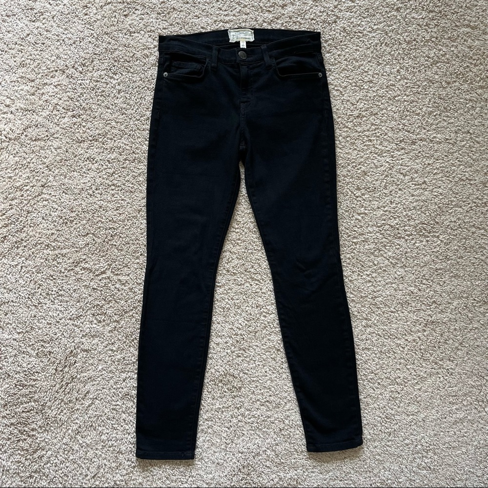 Current/Elliott The Stiletto Black Ankle Skinny Jeans Size 28